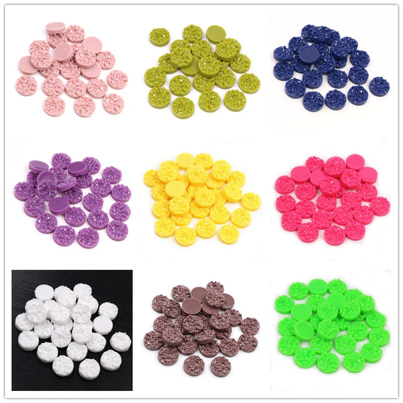 Resin Art Notes - 40 peças cabochões druzy de resina