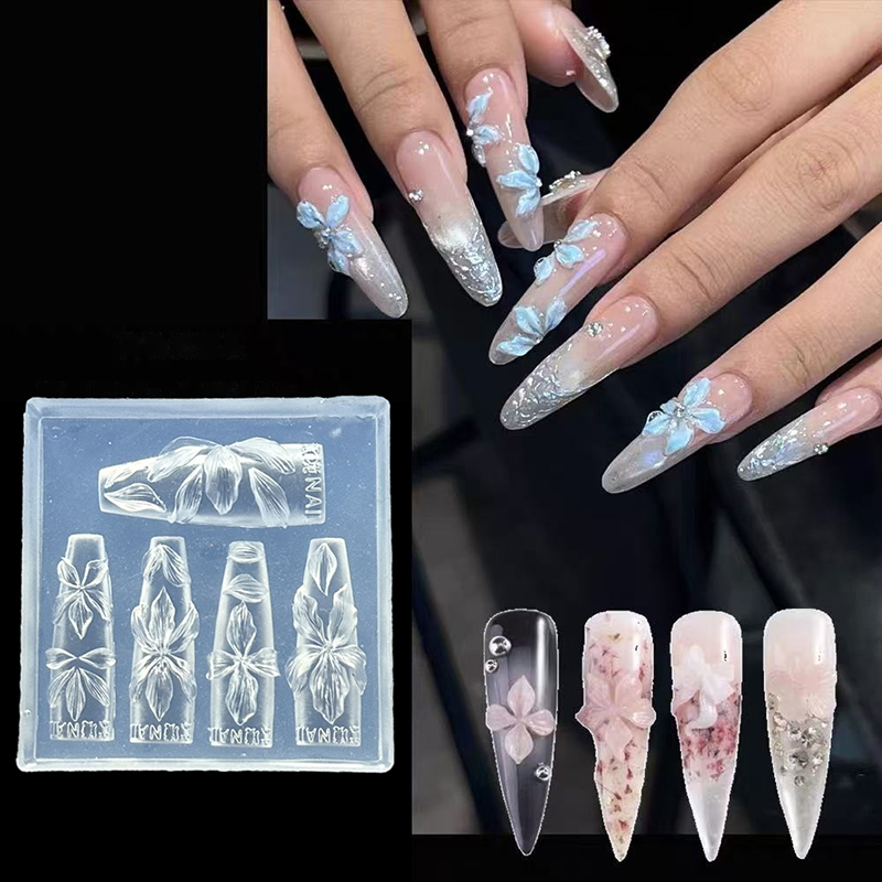 Resin Art Templates Free - Molde de flores 3d para unhas,