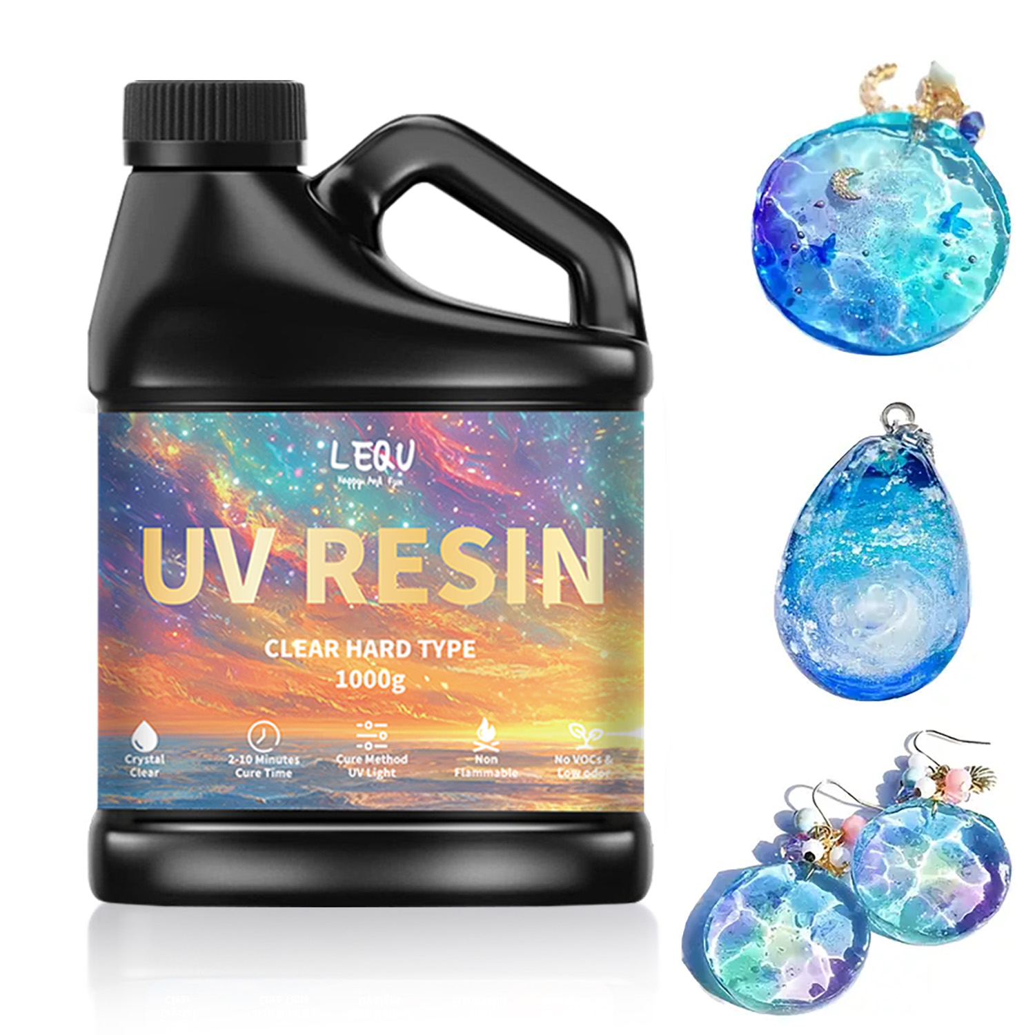 Uv Resin Clear Hard - Cola de resina epóxi uv, 100/200/500/1000g,