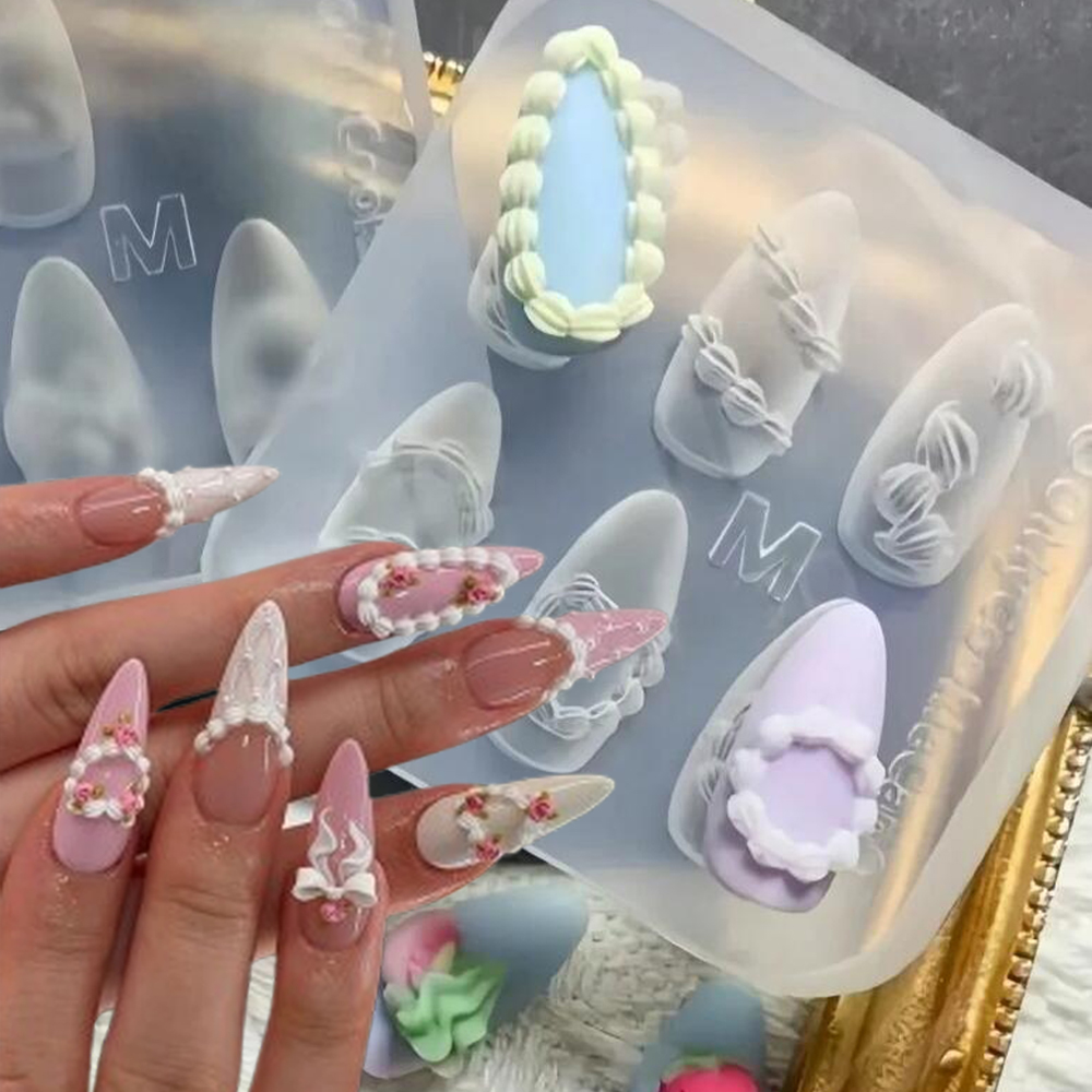 1pc 3d creme francês arte do p - Resin Art Templates Free avaliação e preço